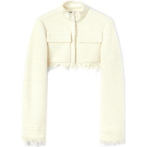 Jil Sander, Dames, Jassen, Beige, Maat: L Tweed,