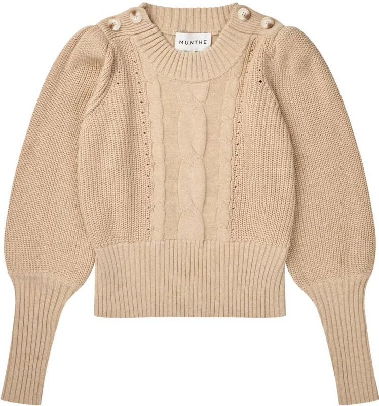 Munthe - Lysta Trui - Kabelgebreide Trui - Beige