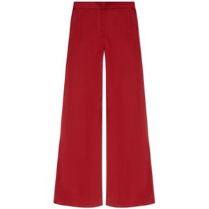 Max Mara, Dames, Broeken, Rood, Maat: S Katoen,