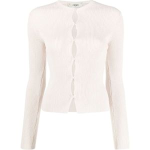 Fendi, Dames, Truien, Beige, Maat: M