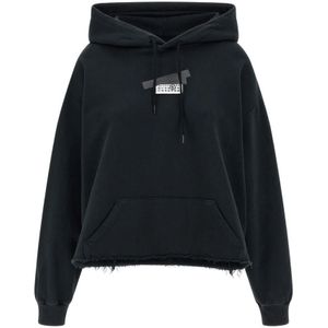 MM6 Maison Margiela, Dames, Sweatshirts & Hoodies, Zwart, Maat: XL Katoen,