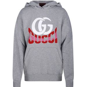 Gucci, Dames, Sweatshirts & Hoodies, Grijs, Maat: S Katoen,