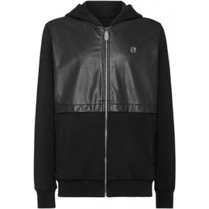 Philipp Plein, Heren, Sweatshirts & Hoodies, Zwart, Maat: XL Katoen,