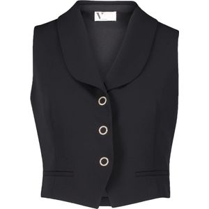 Vera Mont - Jassen - Zwart - Elegante Vest met Kraag - Dames
