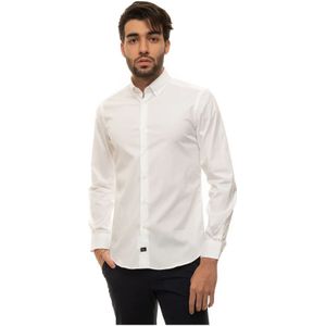 Fay, Heren, Overhemden, Wit, Maat: XS Katoen,