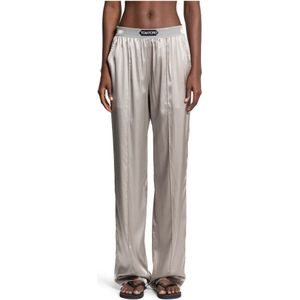 Tom Ford, Dames, Broeken, Grijs, Maat: S Zijde,