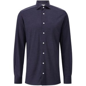 Eton, Heren, Overhemden, Blauw, Maat: L Wol,