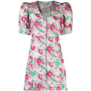 Ganni, Dames, Jurken, Roze, Maat: XS Polyamide,