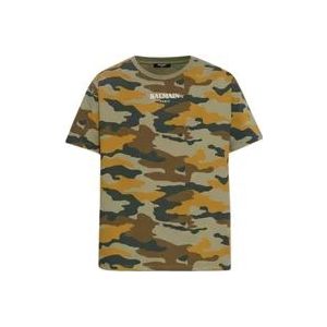 Balmain Camouflage Shirt , Multicolor , Heren , Maat: L