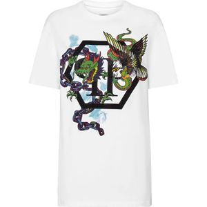 Philipp Plein, Dames, Tops, Wit, Maat: L Katoen,