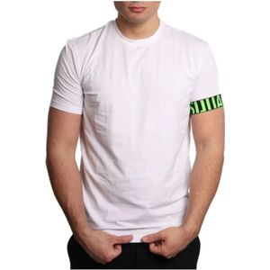 Dsquared2, Heren, Tops, Wit, Maat: M Katoen,