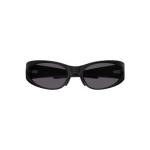 Balenciaga Zwarte aluminium zonnebril met Super 7 spiegelglazen , Black , Heren , Maat: ONE Size