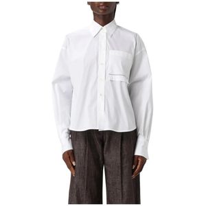 Brunello Cucinelli, Dames, Blouses & Shirts, Wit, Maat: M