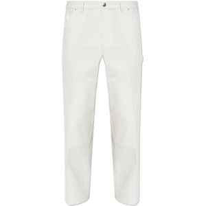 Moncler - Broeken - Heren - Beige - Katoen - Canvasbroek Met Kniepanelen