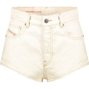 Diesel, Dames, Korte broeken, Beige, Maat: W25 Denim,