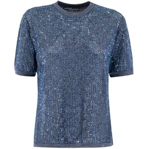 Ermanno Scervino, Dames, Tops, Blauw, Maat: XS Denim,