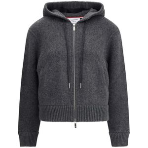 Thom Browne, Dames, Sweatshirts & Hoodies, Grijs, Maat: XS Wol,