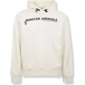 Moncler, Heren, Sweatshirts & Hoodies, Beige, Maat: S Katoen,