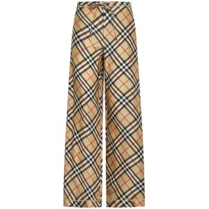 Burberry, Dames, Broeken, Beige, Maat: 3XS Zijde,