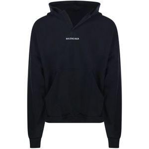 Balenciaga, Heren, Sweatshirts & Hoodies, Zwart, Maat: L Katoen,