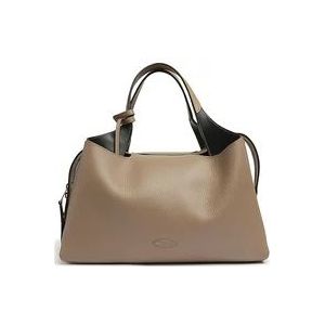 Tod's Beige Leren Schoudertas met Afneembare Band , Brown , Dames , Maat: ONE Size