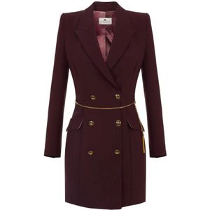 Elisabetta Franchi, Dames, Jurken, Rood, Maat: L Poliester,