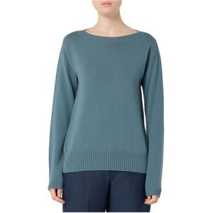 Max Mara, Dames, Truien, Blauw, Maat: XS Katoen,