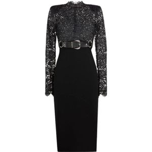 Roberto Cavalli, Dames, Jurken, Zwart, Maat: XS Wol,