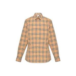 Burberry Simson geruite overhemd , Beige , Heren , Maat: XS
