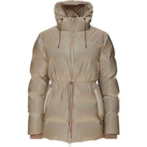 Rains, Dames, Jassen, Beige, Maat: M/L Leer,