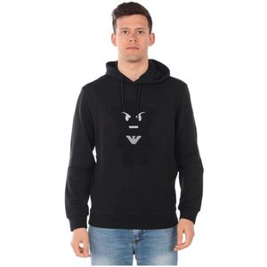 Emporio Armani, Heren, Sweatshirts & Hoodies, Zwart, Maat: L Katoen,