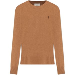 Ami Paris, Heren, Truien, Beige, Maat: 2XS Kasjmier,