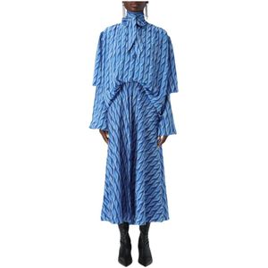 Balenciaga, Dames, Jurken, Blauw, Maat: S Zijde,