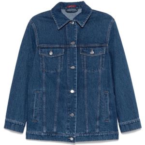 Gucci, Dames, Jassen, Blauw, Maat: S Denim,
