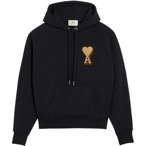 Ami Paris, Dames, Sweatshirts & Hoodies, Zwart, Maat: M Katoen,