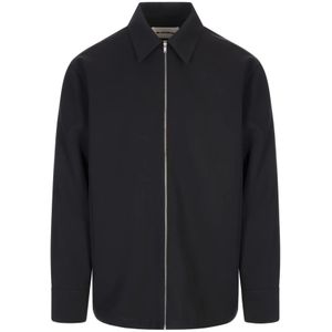 Jil Sander, Heren, Jassen, Blauw, Maat: L Poliester,