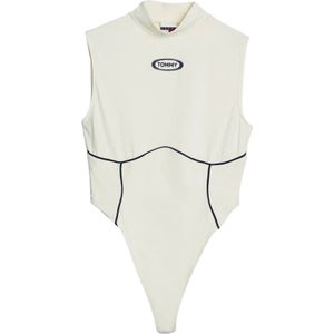 Tommy Jeans, Dames, Tops, Wit, Maat: S Nylon,