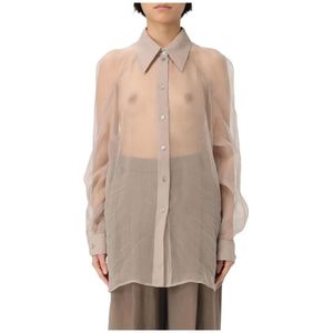 Alberta Ferretti, Dames, Blouses & Shirts, Beige, Maat: M