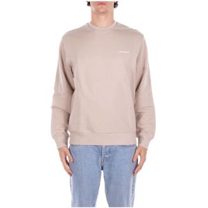 Carhartt Wip, Heren, Sweatshirts & Hoodies, Beige, Maat: S Katoen,