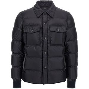 Tom Ford, Heren, Jassen, Blauw, Maat: L Satijn,