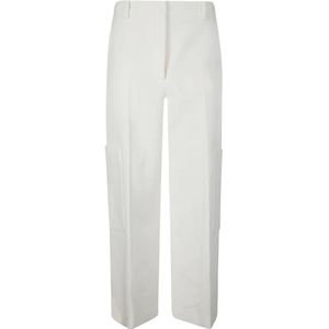 Khaite, Dames, Broeken, Wit, Maat: XS Viscose,