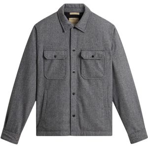 Woolrich, Heren, Jassen, Grijs, Maat: 2XL Wol,