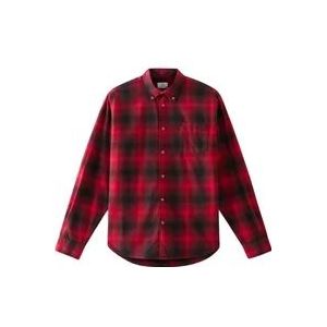 Rode Woolrich Flanellen Overhemd , Red , Heren , Maat: XL