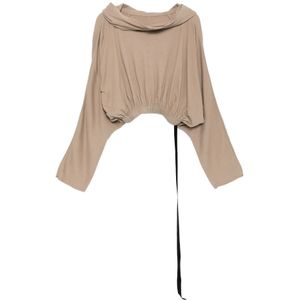 Rick Owens, Dames, Blouses & Shirts, Beige, Maat: ONE Size Katoen,