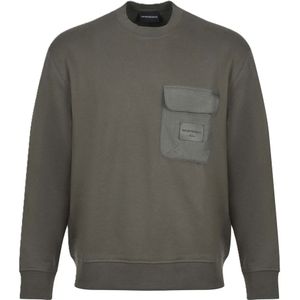 Emporio Armani, Heren, Sweatshirts & Hoodies, Groen, Maat: XL Katoen,