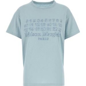 Maison Margiela, Dames, Tops, Blauw, Maat: S Katoen,