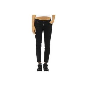 Dsquared2 Cropped Skinny Jeans , Black , Dames , Maat: 3XS