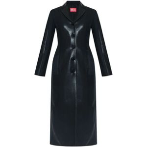 Diesel, Dames, Mantels, Zwart, Maat: 2XS Leer,