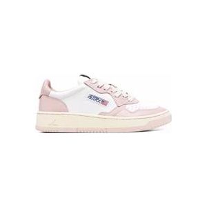 Autry Medalist Sneakers Wit Roze Logo Patch , Pink , Dames , Maat: 40 EU