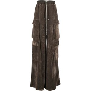 Rick Owens, Dames, Broeken, Bruin, Maat: XS Velours,